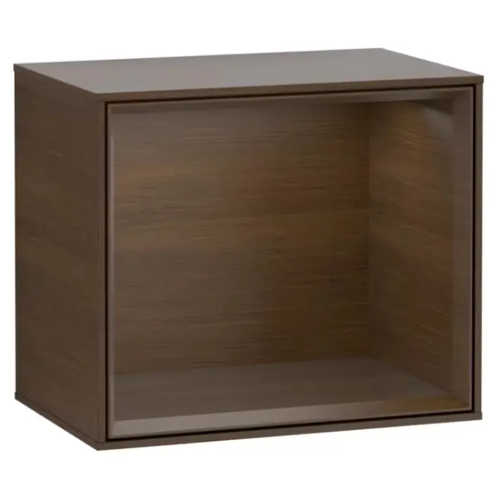 Wysoka jakość - Finion półka, z oświetleniem, 418 x 340 x 270 mm, walnut veneer / walnut veneer G580GNGN