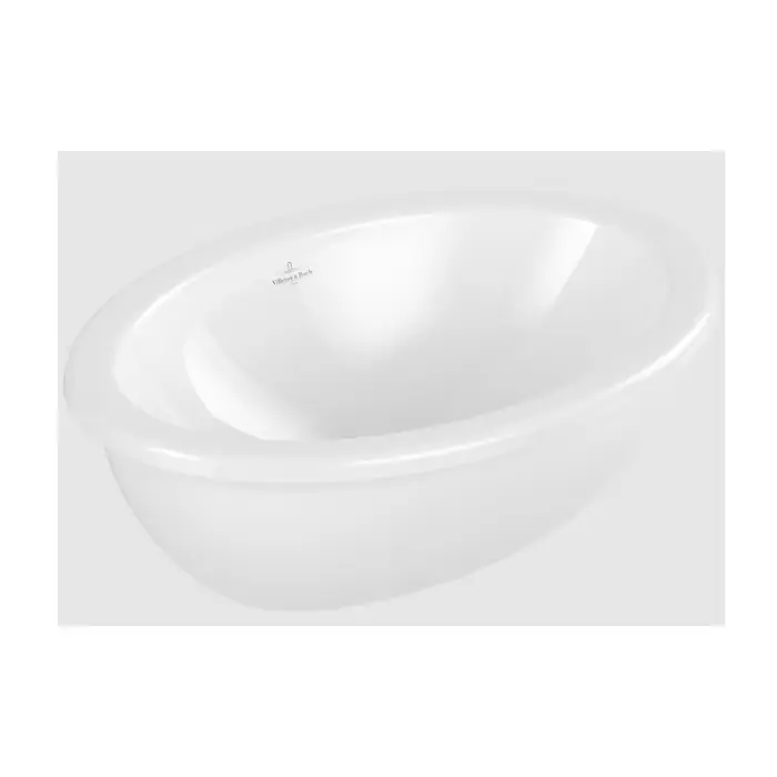 Produkt polecany | Loop & friends umywalka wpuszczana w blat, 505 x 360 x 185 mm, bez przelewu, strona zewnętrzna szkliwiona, weiss alpin 4A610101