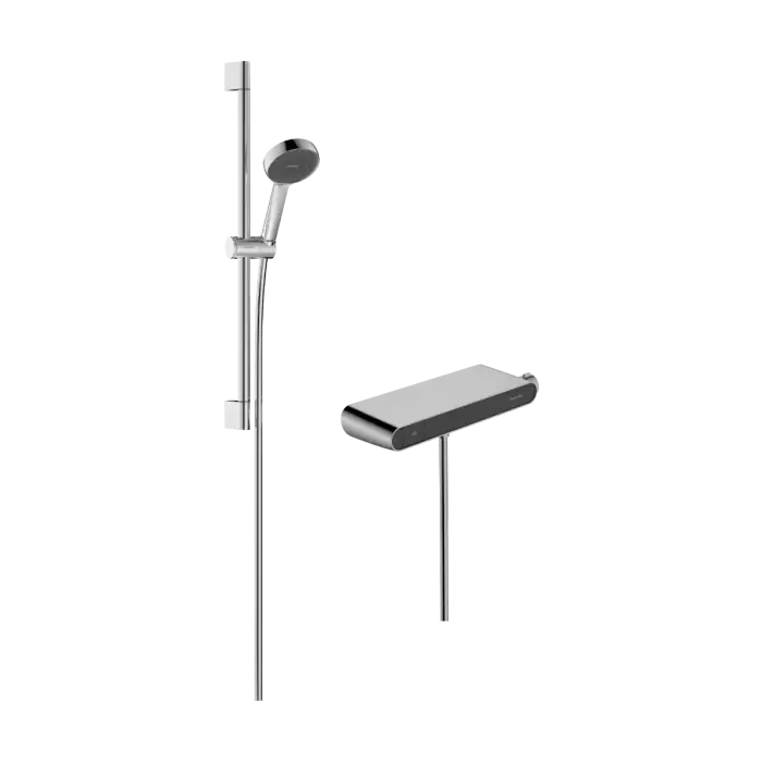 Activera select s system prysznicowy 95 2jet ecosmart z drążkiem 65 cm i termostatem showertablet select 360, natynkowy, chrom 28087000 - Świetna cena