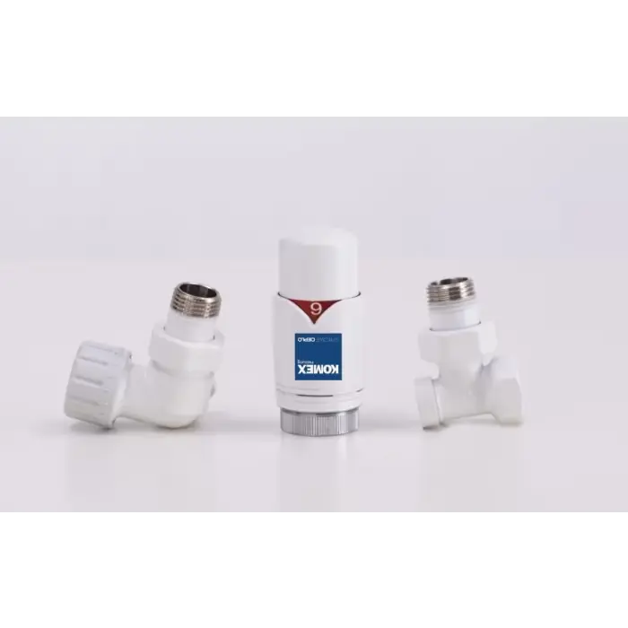 Wielka wyprzedaż - Zawory termostatyczne onyx białe z głowicą komex 9014 ZESTAW