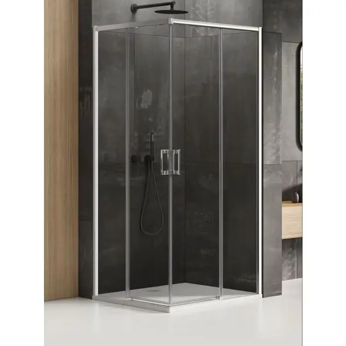 OUTLET - Kabina prysznicowa prime 2d prostokątna 90x80x200 szkło czyste 6mm active shield 2.0 D-0296A/D-0295AOUTLET | Produkt premium