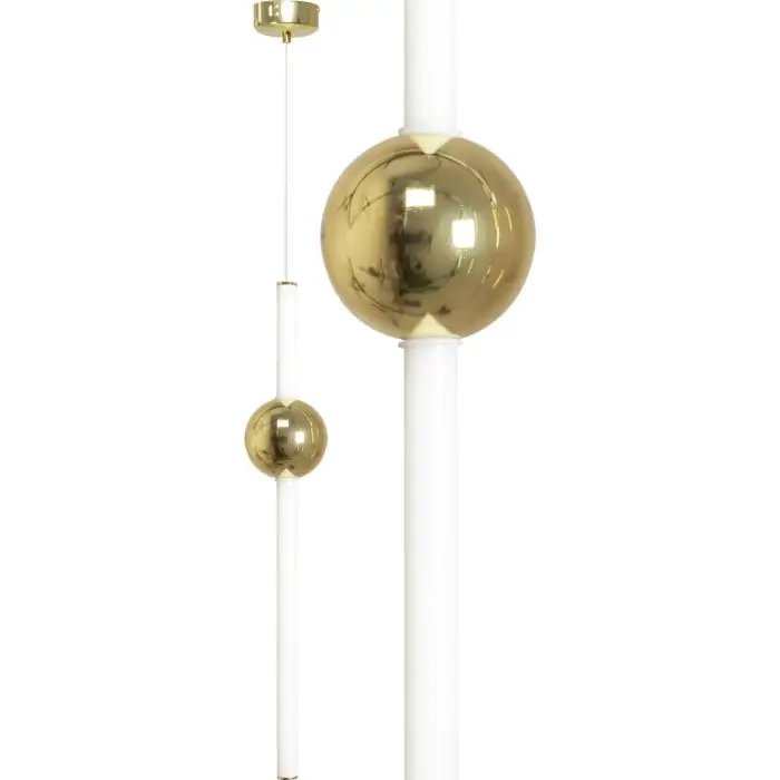 Zostało kilka sztuk | Lampa sufitowa wisząca led złota kula biała OSW-00608