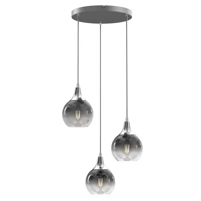 Klienci polecają | Lampa wisząca monte silver 3xe27 MLP8323