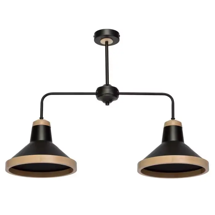 Lampa sufitowa salma black / wood 2xe27 MLP6296 - Megacena