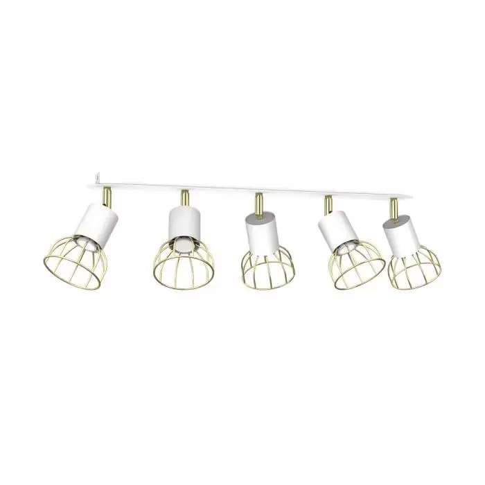 Darmowy zwrot | Lampa sufitowa dante 5x mini gu10 biały / złoty MLP7253