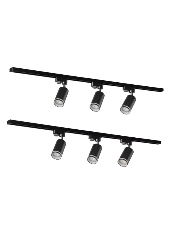 Lampa szynowa listwa PARIS 1-fazowa 2x1m zestaw 6 x gu10 czarny GoldLux 321633 - Ostatnie sztuki