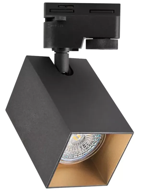 Oferta limitowana - Lampa szynowa reflektor SQUARE 1-fazowy gu10 czarno/złoty GoldLux 321756