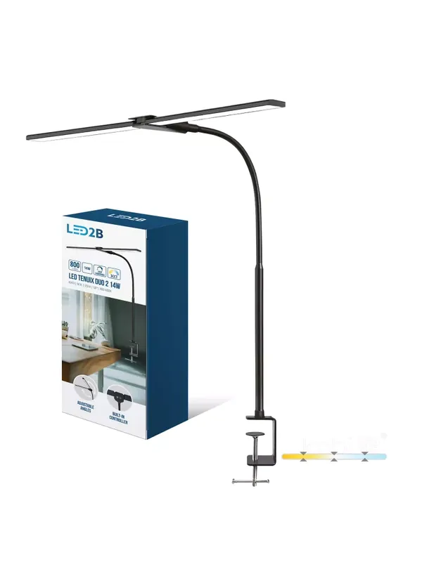Lampka biurkowa LED TENUIX DUO 2 14W CCT czarna LED2B 004165 | Cena producenta