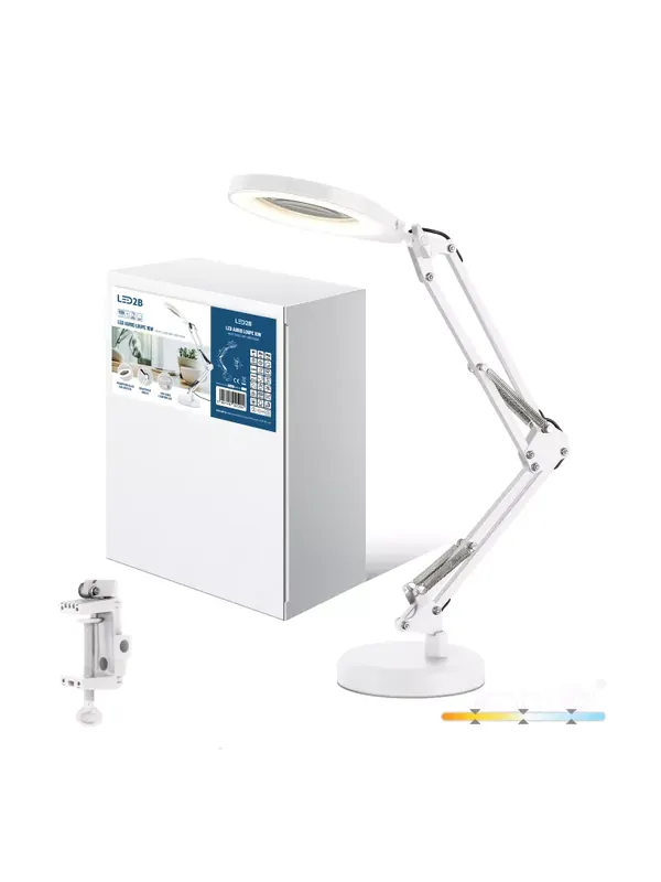 Lampka biurkowa LED AURIQ LOUPE 10W 3CCT biała LED2B 004826 | Bezpośrednio z fabryki