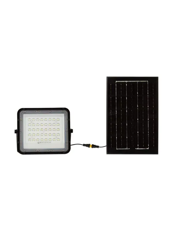 Projektor LED Solarny V-TAC 6W Pilot, AUTO, Timer, IP65 Czarny VT-40W 4000K 400lm - Oszczędź