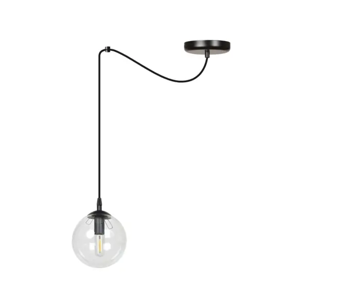 Produkt polecany - LAMPA WISZĄCA Emibig 1xE14 40W GIGI 1 BLACK TRANSPARENT 936/1