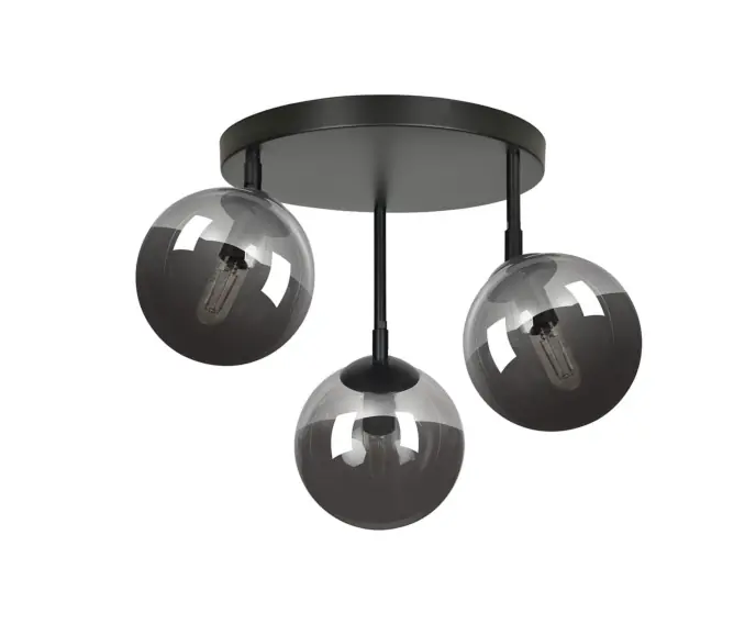 Promocja kończy się wkrótce - LAMPA SUFITOWA Emibig 3xE14 40W TOFI 3A BL/GRAFIT PREMIUM 777/3APREM