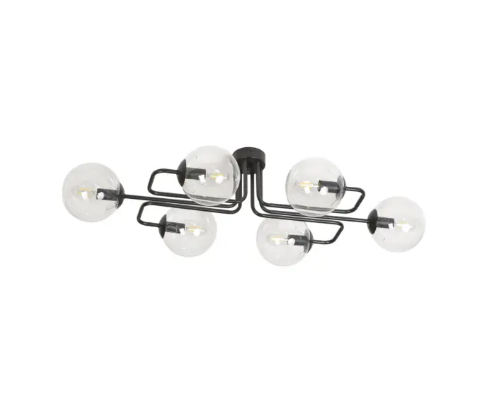 Oferta promocyjna - Żyrandol Emibig 6xE14 40W BRENDI 6A BL/TRANSPARENT 831/6A