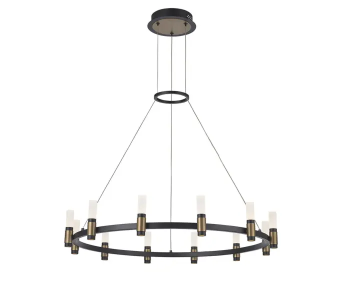 Żyrandol LED Italux Alamo industrialny czarny mat PND-280110130-12A-MBL | Już w sprzedaży