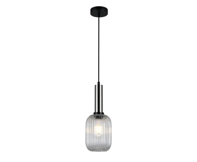 Zostało tylko kilka sztuk - Lampa wisząca Italux Antiola nowoczesna nikiel PND-5588-1M-SC+CL