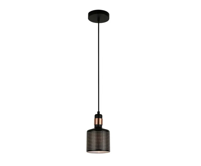 Zostało tylko kilka sztuk - Lampa wisząca Italux Restenza nowoczesna czarna PND-2439-1-BK