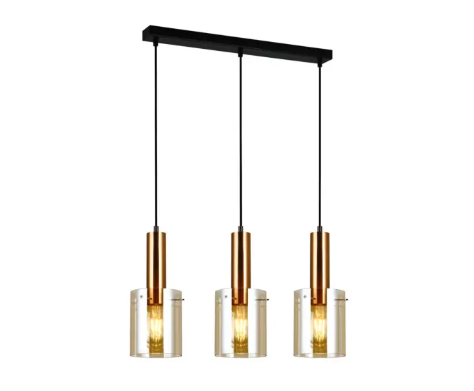 Superoferta - Żyrandol Italux Sardo nowoczesny mosiądz PND-5581-3-BRO+AMB