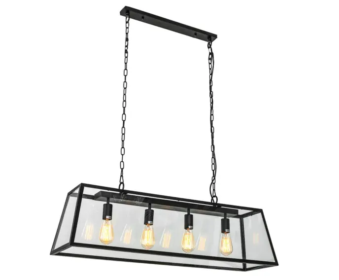 Żyrandol Italux Laverno industrialny czarny MD-102721-4-B | Kup online