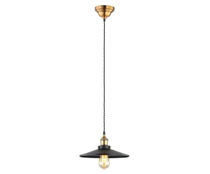 Właśnie dodano | Lampa wisząca Italux Verda industrialna czarna MDM-3458/1M BK+GD