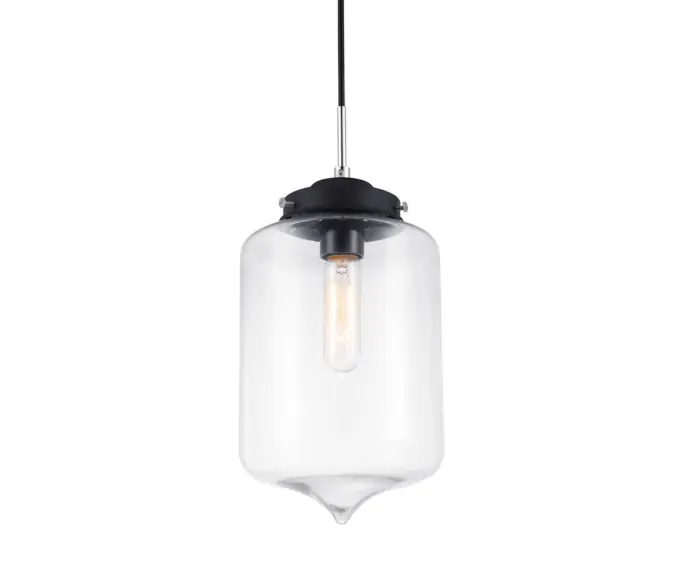 Lampa wisząca Italux Tube industrialna czarna MDM2095/1 B | Duży rabat