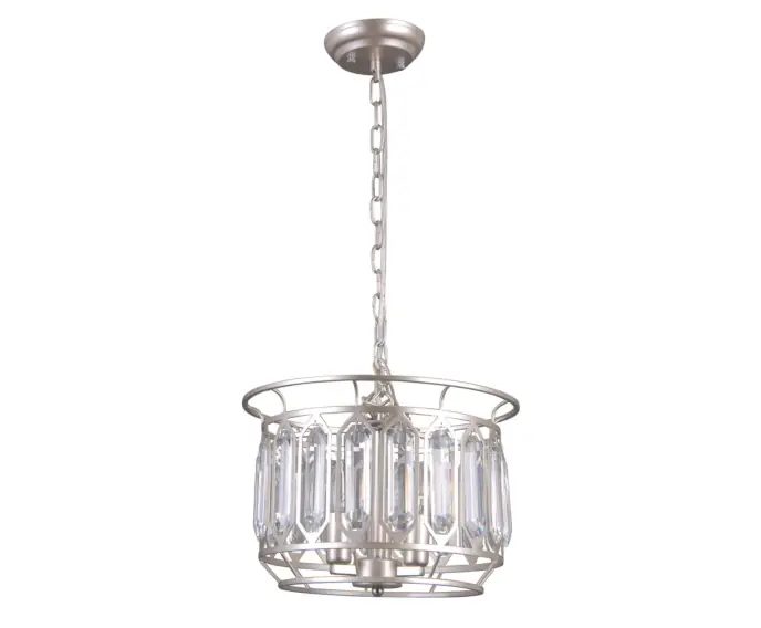 Obniżka - Lampa kryształowa wisząca Italux Priscilla nowoczesna srebrna PND-43388-3B