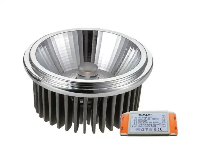 Żarówka LED V-TAC AR111 20W 230V COB z zasilaczem VT-1120 zimna 1500lm | Końcówka zapasów
