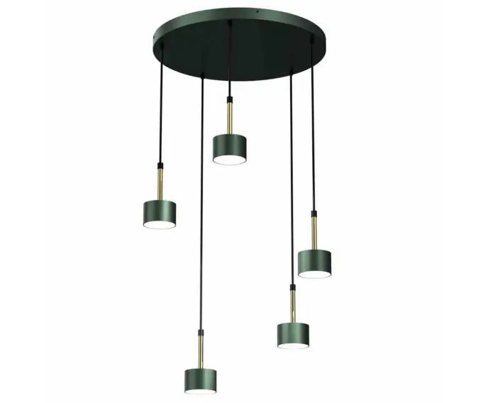 Produkt polecany | Lampa wisząca żyrandol Milagro ARENA MLP7769 zieleń / złoto
