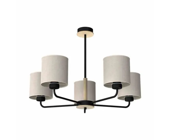 Lampa wisząca żyrandol Milagro MLP7452 czarny / naturalne drewno | Cena fabryczna