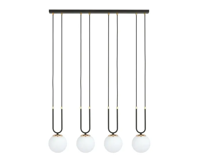 Żyrandol Emibig 4xE14 40W GLAM 4 BLACK/OPAL 1112/4 - Ekstra rabat