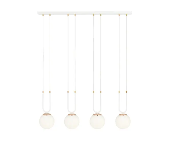 Klienci polecają | Żyrandol Emibig 4xE14 40W GLAM 4 WHITE/OPAL 1115/4