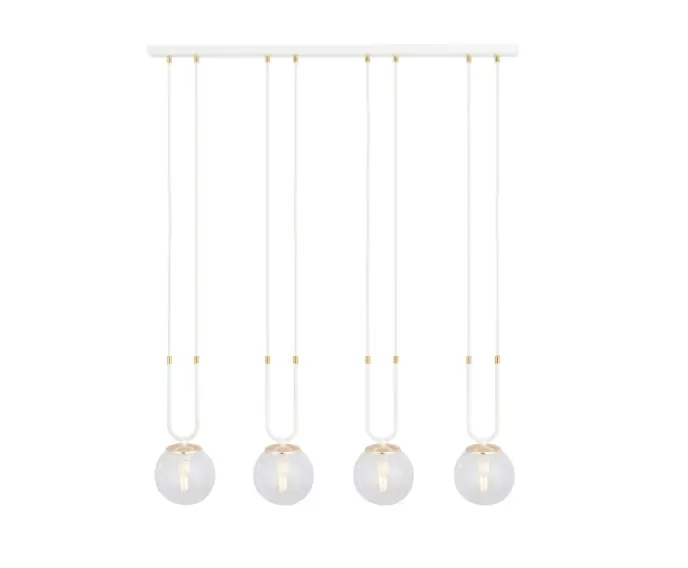 Hit sprzedaży - Żyrandol Emibig 4xE14 40W GLAM 4 WHITE/TRANSPARENT 1116/4