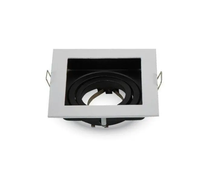 Oczko punkt sufitowy V-TAC Aluminiowe GU10 Kwadrat Biała/Czarna VT-781 | Cena po obniżce