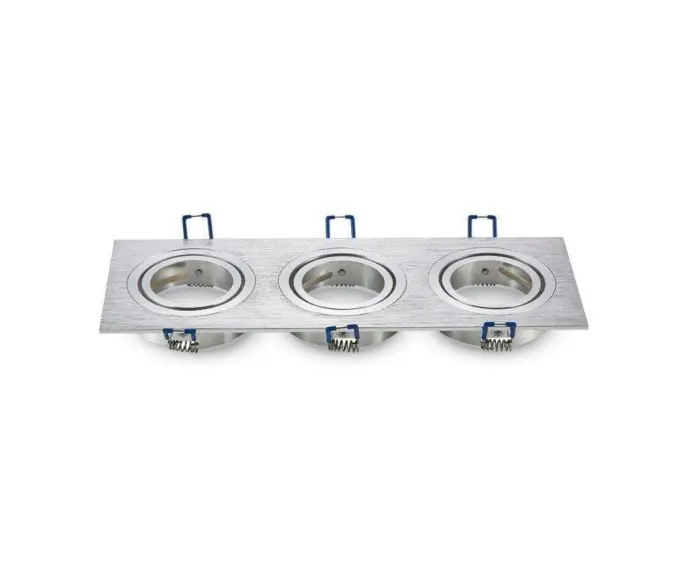 Oczko punkt sufitowy V-TAC 3xGU10 Kwadrat Aluminium Szczotkowane VT-784 - Nowość w sklepie