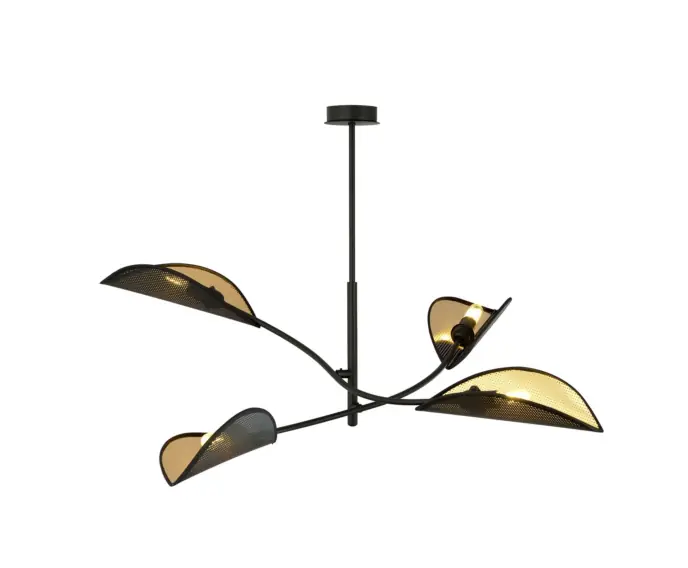 Sprawdzony produkt | Lampa sufitowa Emibig 4xE14 40W LOTUS 4 BLACK/GOLD 1106/4
