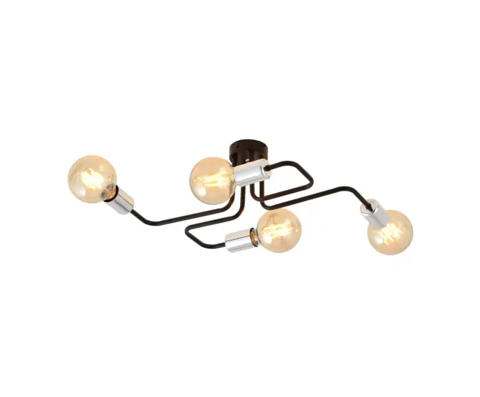 Lampa sufitowa czarna loft Edison LED Emibig VEKEN 1174/4 - Tylko kilka sztuk