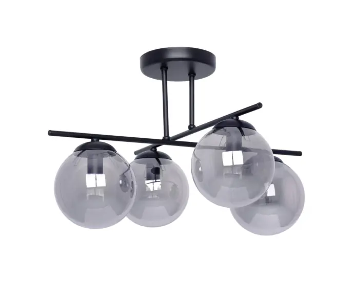 Niska cena | Lampa sufitowa czarna, nowoczesna, szklane kule Kaja GAMMA