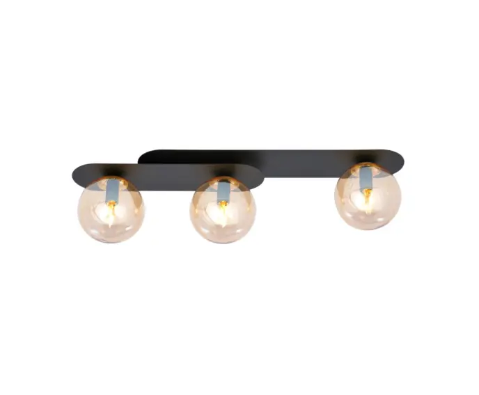 Prosto z fabryki - Lampa sufitowa Emibig 3xE14 40W PLAZA 3 BLACK/MIODOWY 1120/3