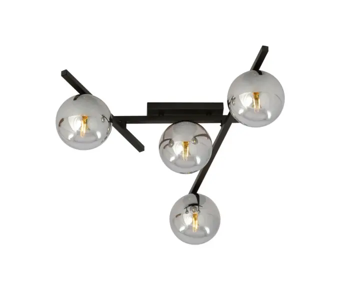 Lampa sufitowa Emibig 4xE14 40W SMART 4 BLACK/GRAFIT 1104/4 - Od ręki