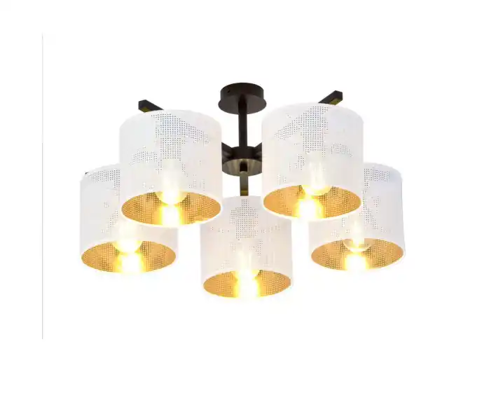Żyrandol Emibig 5xE27 60W JORDAN 5 WHITE/GOLD 1145/5 - Oferta specjalna