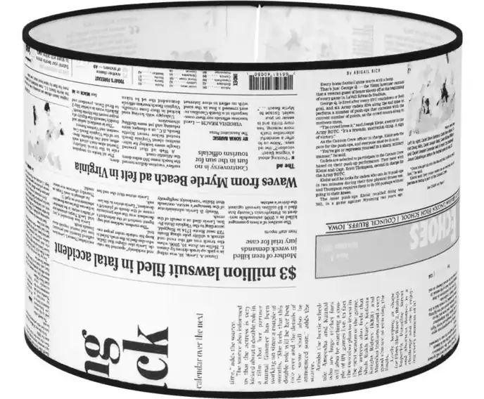 Abażur cylindryczny biały gazeta 35/25 | Dobra cena