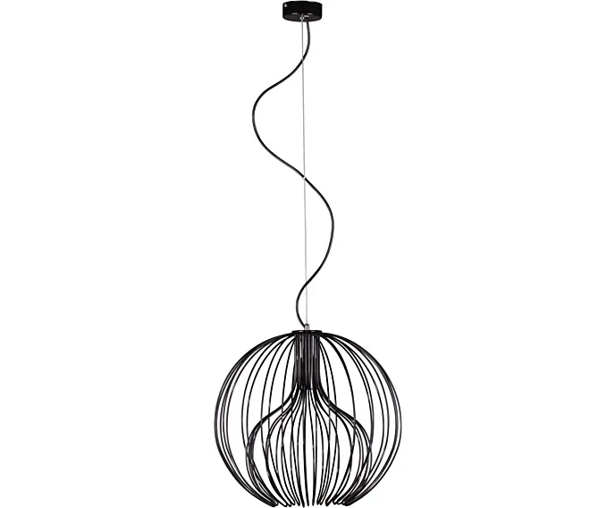 Bezpośrednio z fabryki | Lampa wisząca czarna druciana kula E27 Kaja TORI K-3405CZARNY