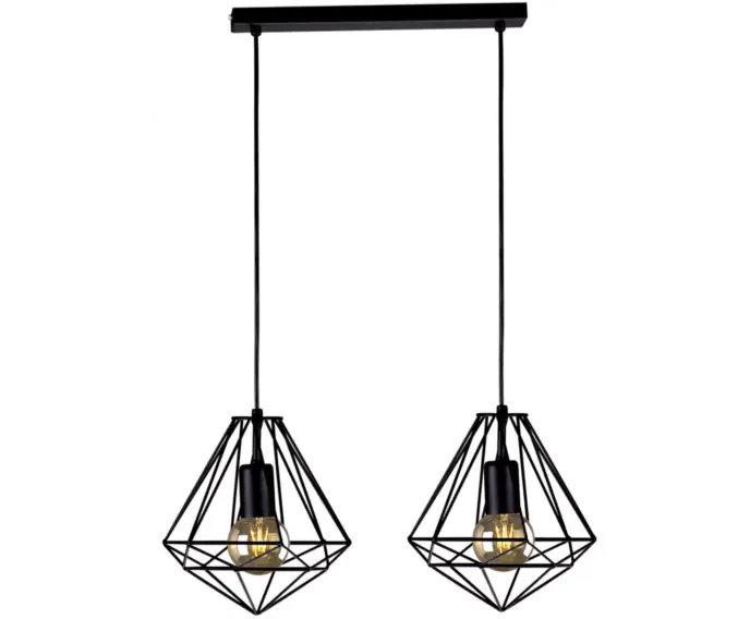 Oferta limitowana | Lampa wisząca druciana czarna loft E27 Kaja MARKO K-4002