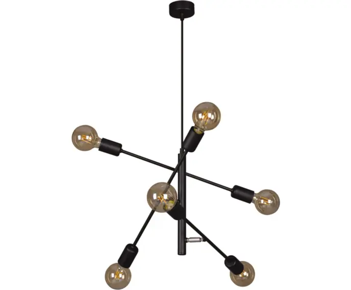 Oferta - Żyrandol loft regulowany czarny Kaja CAMARA K-4751