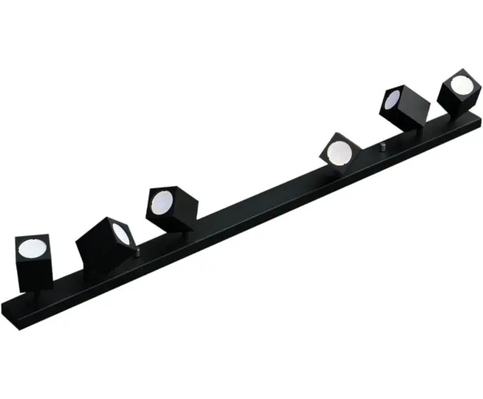 Lampa ścienno-sufitowa czarna 6xGU10 Quantus ID-6106 Idealux - Hit cenowy
