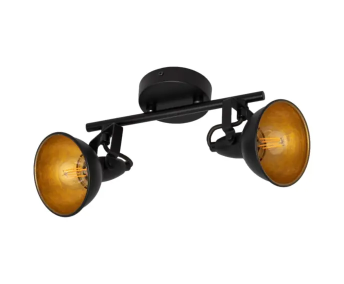 Lampa Sufitowa Retro Loft Czarna 30cm 2xE14 Abruzzo Orte - Hit sprzedażowy
