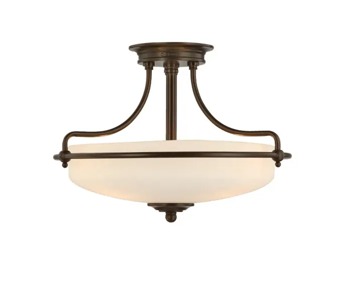 Lampa sufitowa półplafon palladiański brąz 3 źródła światła Griffin Quoizel | Jakość premium