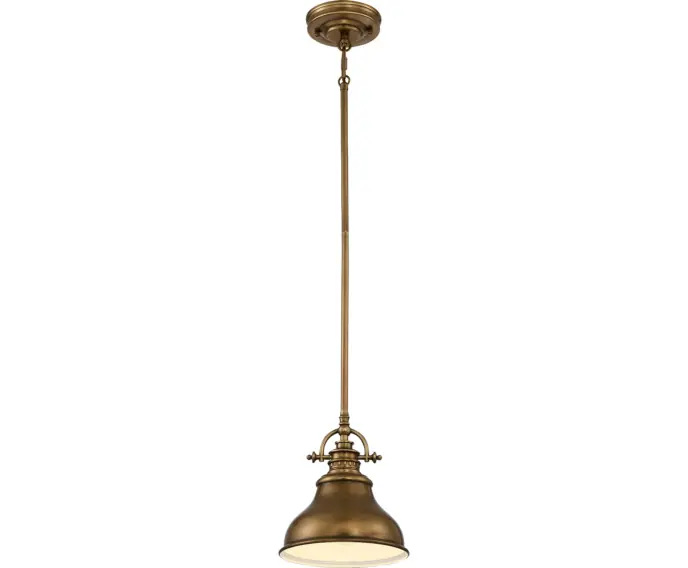 Prosto z fabryki | Lampa wisząca industrialna stary mosiądz fi 20cm Emery Quoizel