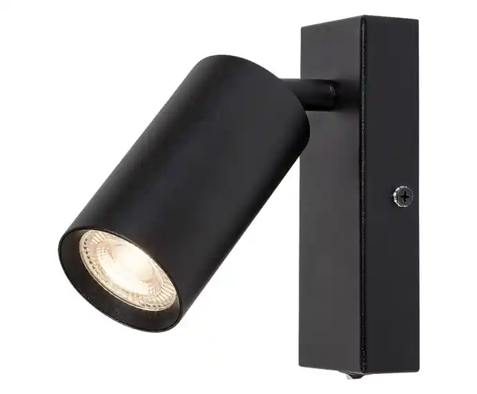Świetna oferta | Kinkiet prosty nowoczesny z włącznikiem GU10 czarny Solo 2084 Rabalux
