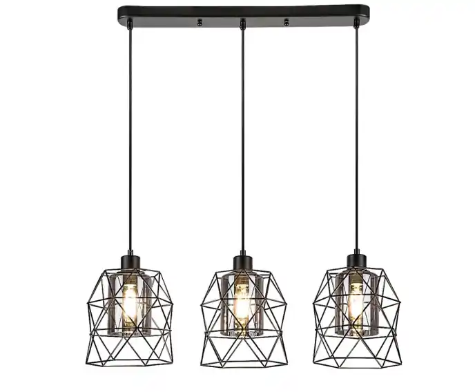 Wygodne zakupy | Lampa wisząca industrialna druciana E27 3x40W kolor czarny matowy 72113 Emrys Rabalux