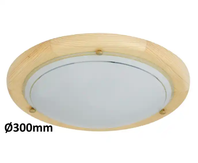 Bardzo popularny produkt - Plafon z drewnem 30 cm E27 1x60W naturalny okrągły Ufo 5411 Rabalux